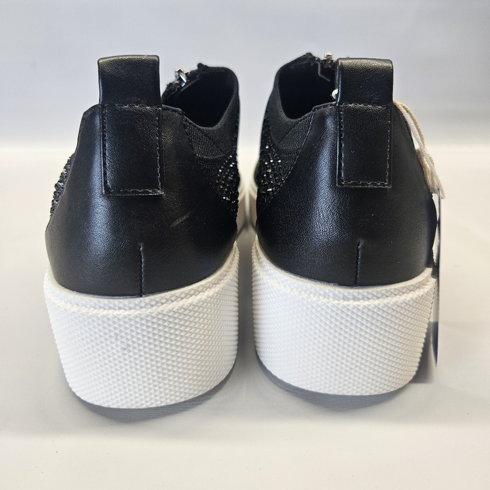 White Mountain Shoes Black Bling Embellishment Knit Slip On Sneakers Womens 9 - Picture 6 of 7